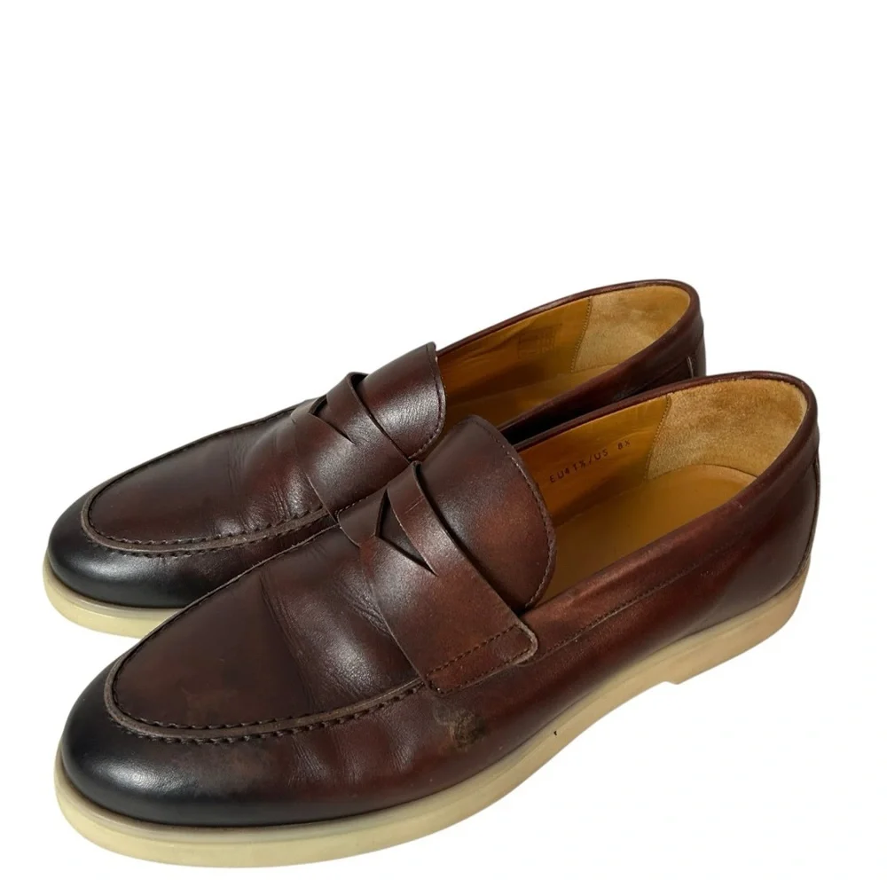Magnanni Men's Cognac Hybrid Dress Sneaker Loafer Shoes size 8.5